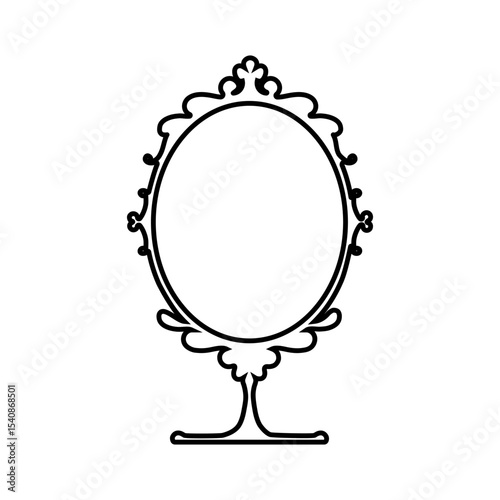 Hand mirror icon vector. Mirror illustration sign. glass symbol. speculum web icons. looking glass logo.