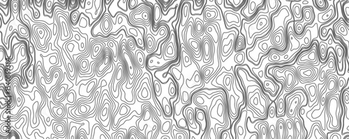Minimalist topographic contour lines on a clean white background, smooth elevation curves, black fine lines, abstract geographic map style, elevation lines forming organic shapes, high contrast.