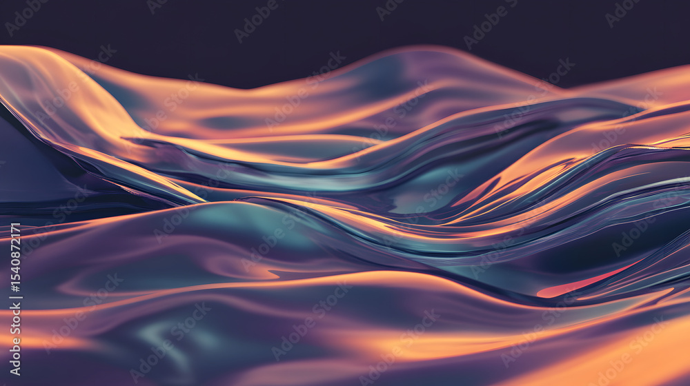 Fototapeta premium Iridescent abstract ripples with luminous color transitions