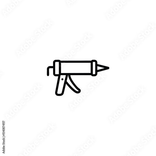 Caulking Gun Monochrome Line Icon Sealant Applicator