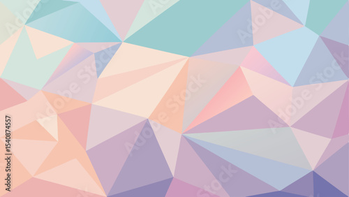 Abstract geometric polygonal background design in pastel color palette transparency included