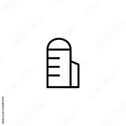 Farm Silo Monochrome Line Icon Agriculture Storage