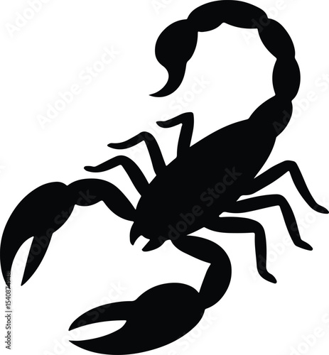Silhouette scorpion arachnid black shape vector illustration