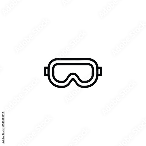 Safety Goggles Monochrome Line Icon Eye Protection
