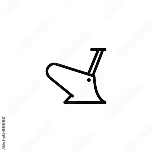 Plow Blade Monochrome Line Icon Agriculture Tool