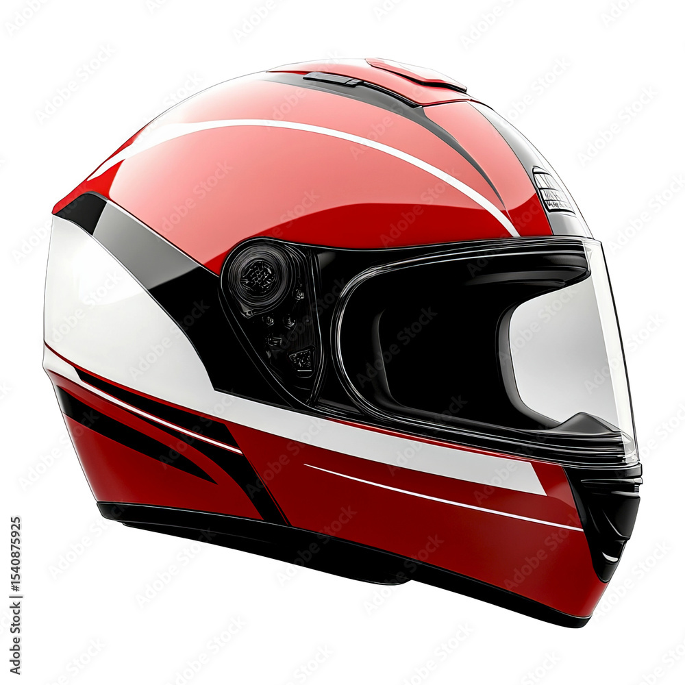 Fototapeta premium Modern Stylized Motorcycle Helmet isolated on a white background