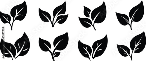 Tea Leaf Silhouette Vector Set