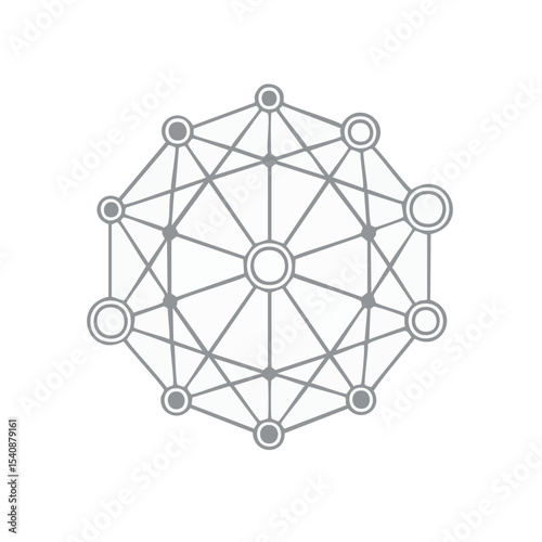 Interconnected Nodes and Lines Creating a Complex Network on a Black Background Connection Concept