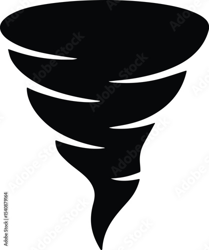 Silhouette tornado black and white storm vector illustration