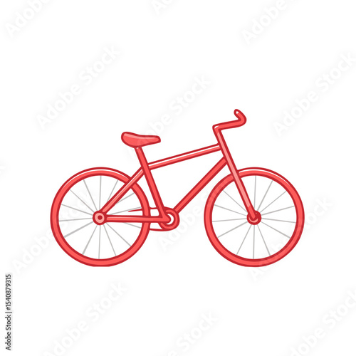 Vibrant Red Bicycle Illustration on Black Background Sleek Design for Transportation and Active Lifestyle
