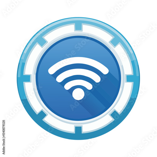 Wireless Internet Connection Blue Icon Signal Strength Transmission Technology Communication Networks