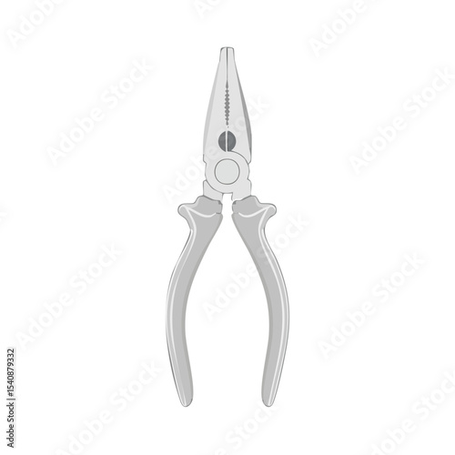 Illustration of Needle Nose Pliers on a Black Background for Construction and Repair