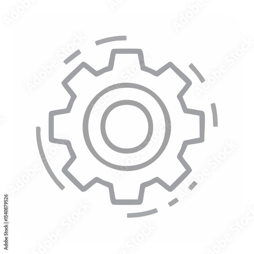 Gear outline illustration concept for technology innovation mechanism and automation in simple minimalist design for presentations and prints