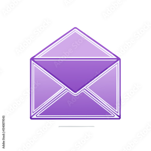Open Envelope in Purple Hues for Communication and Correspondence Needs Elegant Design Symbol