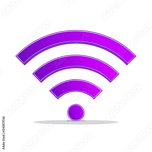 Stylized Purple Wifi Symbol Icon on Black Background Communicating Wireless Connectivity