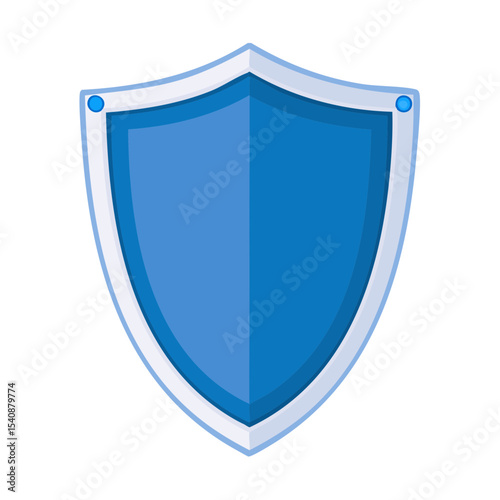 Blue shield emblem with white trim safety and security protection concept icon for design asset safe guard safety badge