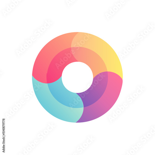 Free Download Abstract Colorful Circle Ring Graphic Symbol Design with Gradient Blend and Black Background for Modern Creative Element - GFXLoad