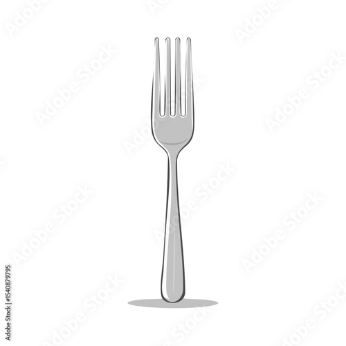 Simple Silver Fork on Black Background, Tableware, Kitchen Utensil, Dining