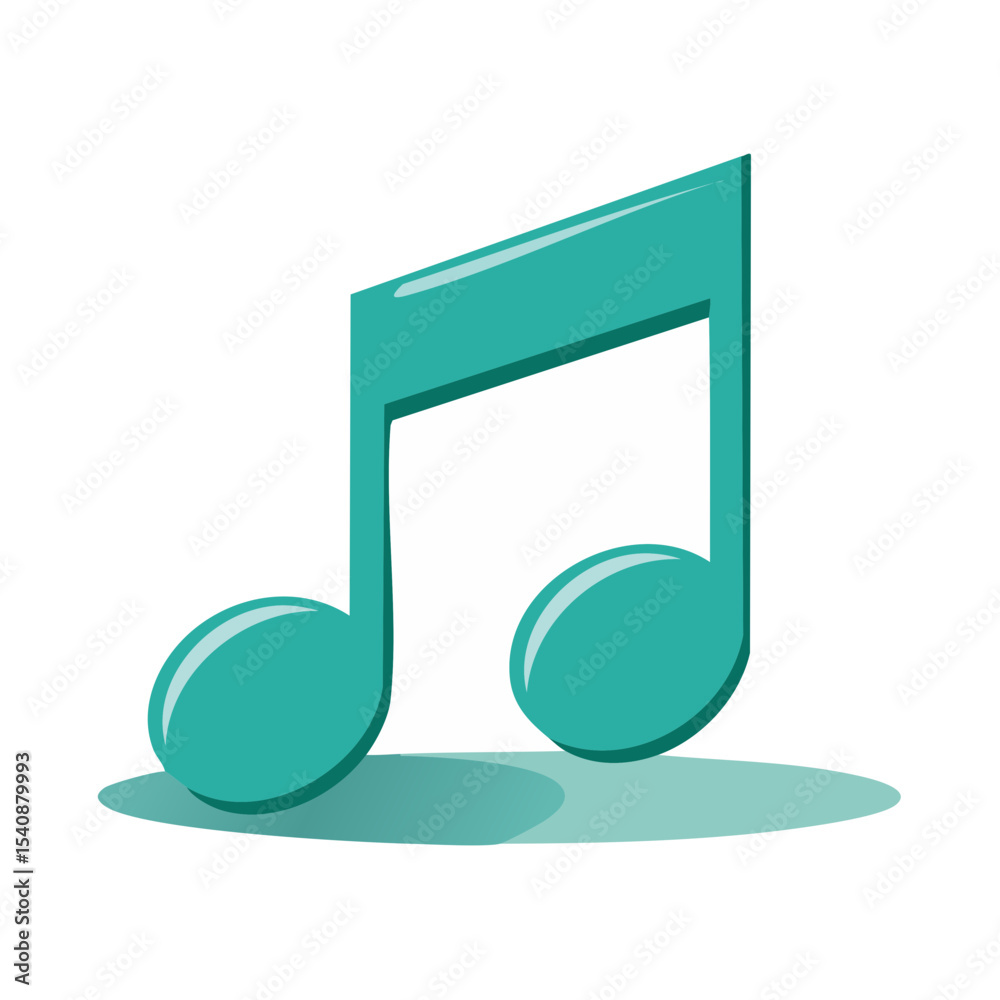Teal Musical Note Illustration on Black Background, Graphic Design Element for Music and Audio Teal Musical Note Illustration on Black Background, Graphic Design Element for Music and Audio