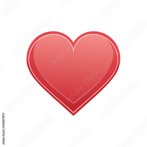 Vibrant Red Heart Shape with Subtle Shadow on Dark Background for Romantic Designs
