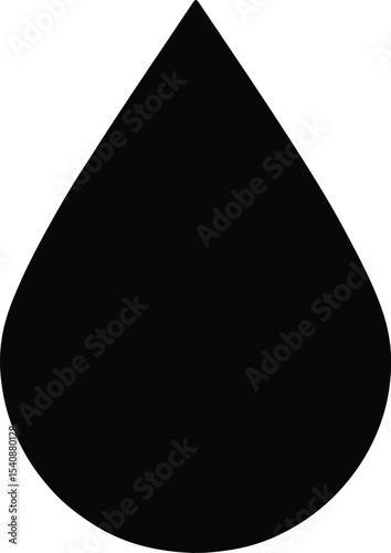 Silhouette water drop black and white vector illustration