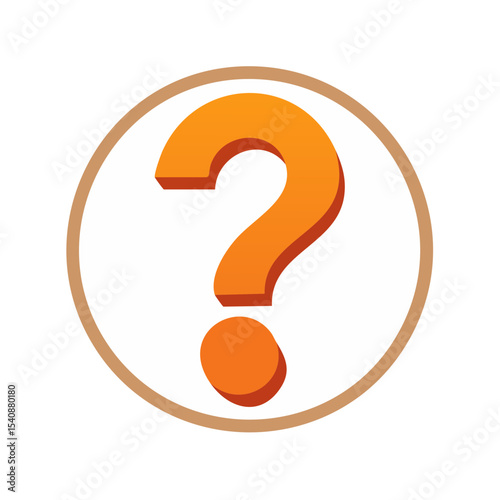 Vibrant Orange Question Mark Graphic Icon Design Concept for Education and Problem Solving