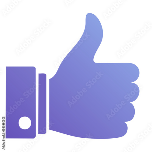 Thumbs Up Icon, Approval Gesture, Like Symbol with Gradient Color