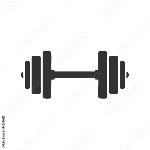 Isolated Dumbbell Silhouette on Black Background for Fitness and Strength Training