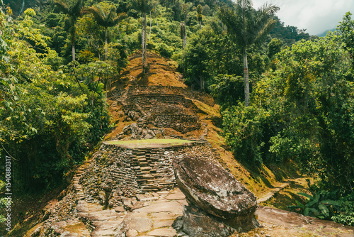 Natural landscapes in the Lost City in Tayrona National Park. Santa Marta Magdalena, Colombia.