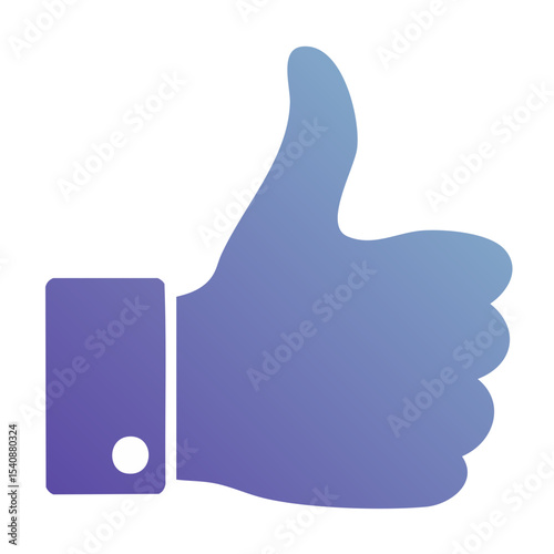 Gradient Thumbs Up Symbol Design Illustration on Dark Background