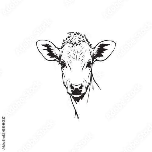 vector illustration of a cow
