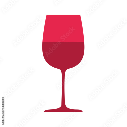 Minimalist wine glass graphic with vibrant red wine on a black background for celebration or design concepts