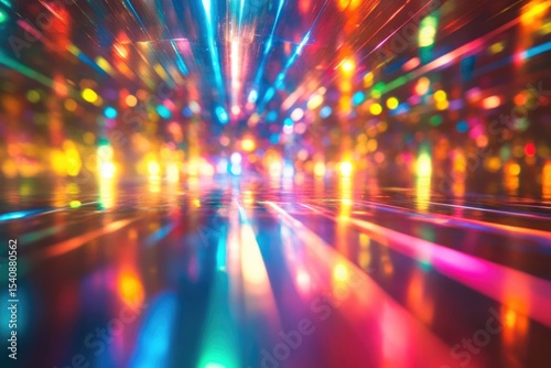 A vibrant and dynamic abstract, featuring blurred lights and streaks of color creating a mesmerizing effect.
