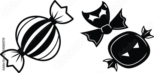 Horror Sweets Vector Art Outline
