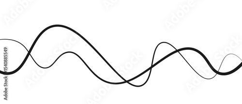 Abstract thin wave lines flowing smoothly across a soft white background, minimalist design.