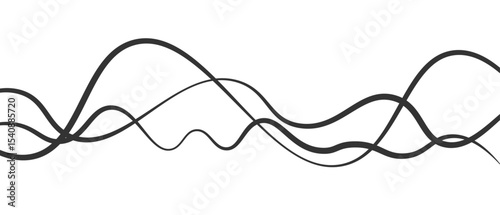 Abstract thin wave lines flowing smoothly across a soft white background, minimalist design.