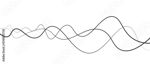 Abstract thin wave lines flowing smoothly across a soft white background, minimalist design.