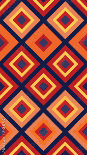 Colorful geometric diamond pattern with transparency for seamless design applications