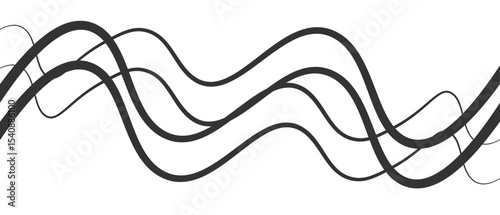 Abstract thin wave lines flowing smoothly across a soft white background, minimalist design.