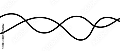 Abstract thin wave lines flowing smoothly across a soft white background, minimalist design.