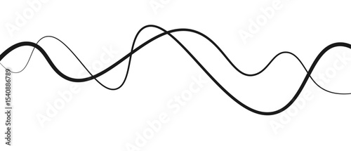 Abstract thin wave lines flowing smoothly across a soft white background, minimalist design.