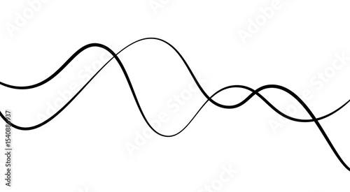 Abstract thin wave lines flowing smoothly across a soft white background, minimalist design.