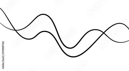 Abstract thin wave lines flowing smoothly across a soft white background, minimalist design.