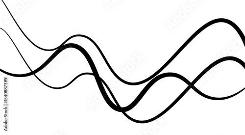 Abstract thin wave lines flowing smoothly across a soft white background, minimalist design.