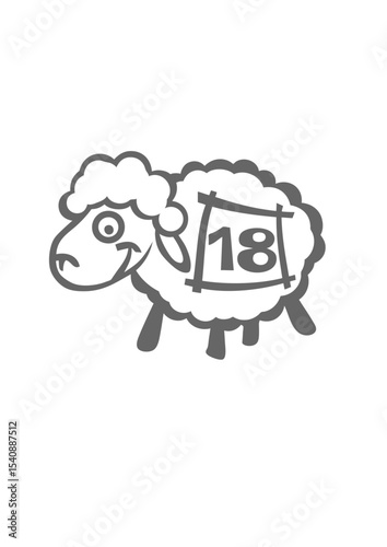 mouton numero 18 compte saute dessin