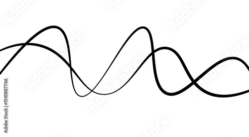 Abstract thin wave lines flowing smoothly across a soft white background, minimalist design.