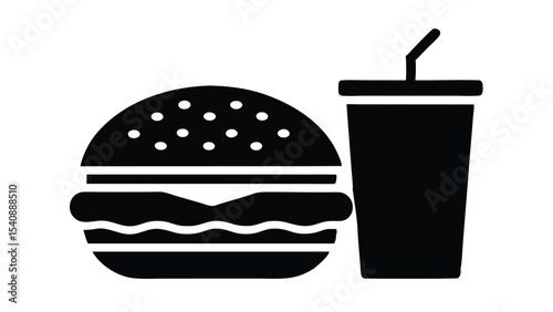 Classic Burger and Soda Combo A Delicious Fast Food Icon