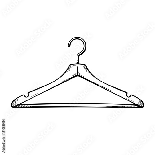 Vintage hanger sketch outline in simple black ink design  