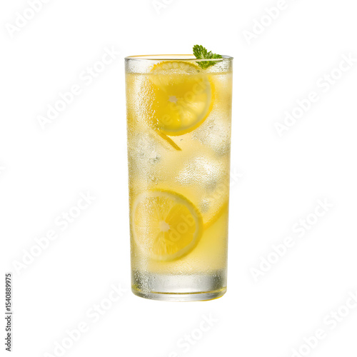 Wallpaper Mural Lemonade spritzer in tall glass with lemon slices and mint leaves   Torontodigital.ca