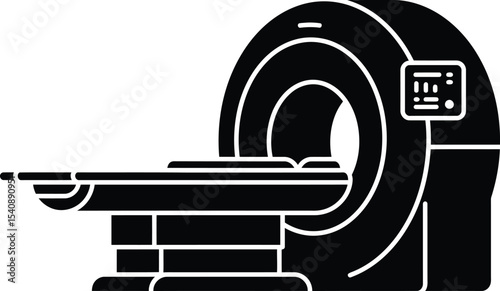Medical diagnostic imaging icon a graphic illustration of a modern mri scanner machine showing medical technology concepts